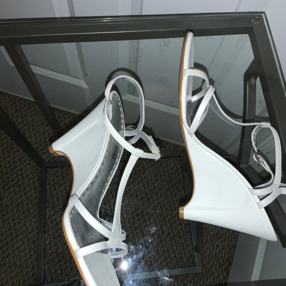 White Sandal Wedge Heel Size 9.5